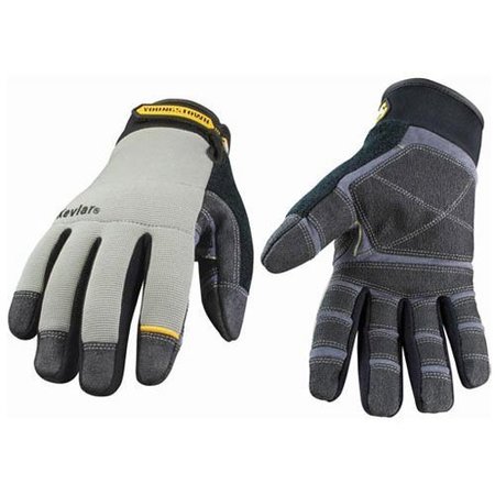 YOUNGSTOWN GLOVE General Utility Gloves, General Utility Plus lined w/ KEVLAR, Extra Large, Gray 05-3080-70-XL